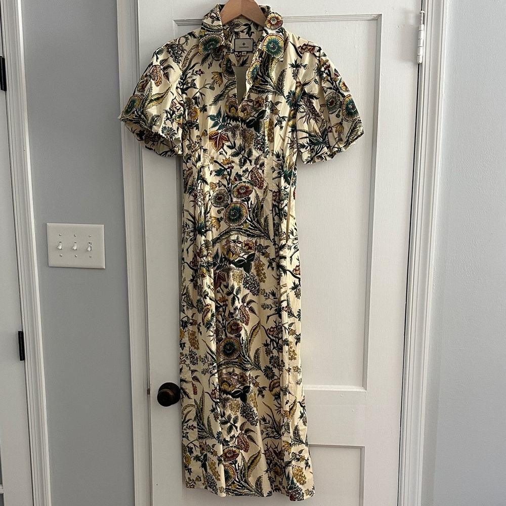 Tuckernuck Beige Floral Midi Dress
